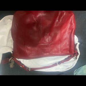 Leather women’s red coach handbag. Like new